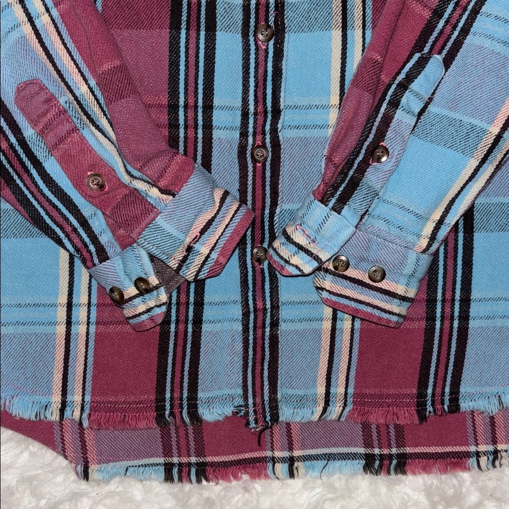 Free People Plaid  Mid-Western Shirt, Size S/P - Picture 4 of 15